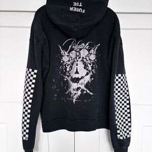 Rhude Black and White Graphic Hoodie
